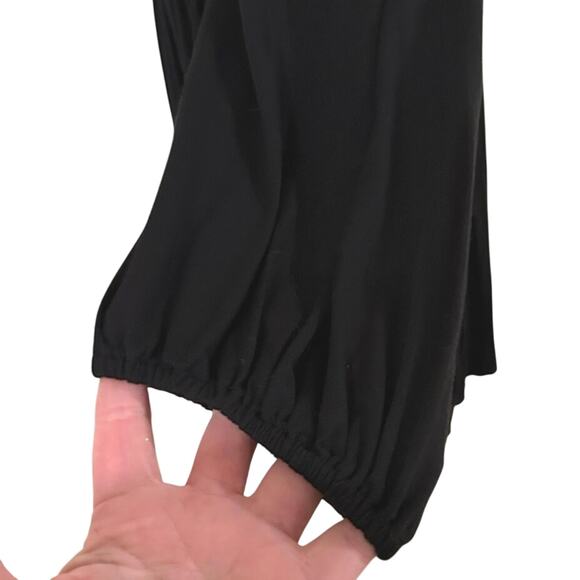 Studio M - Smocked Babydoll Tunic Blouse Black - Extra Large - Picture 4 of 9